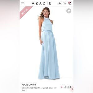 Azazie Landry Halter Bridesmaid Dress - Sky Blue